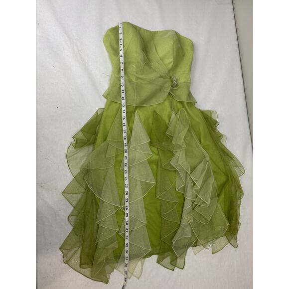 Vintage Y2K 90s Fairy Dress Strapless Handkerchief Hem Ruffles Tinkerbell Small - Picture 6 of 10